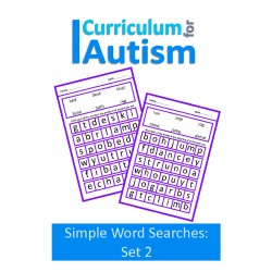 Simple Wordsearch Puzzles, Nouns & Verbs